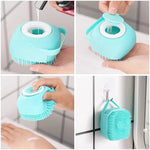 Pet Silicone Bath Foaming brush creating rich shampoo lather