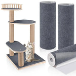 Cat Climbing Mat Wear Resistant Scratch alongside a cat climbing structure and fabric rolls.