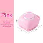 Pet Silicone Bath Foaming brush in hand for grooming